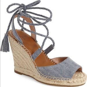 NWOT: Joie Phyllis Espadrille Suede Wedge Sz: 35.5